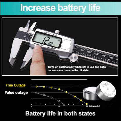 Kynup Digital Caliper, Caliper Measuring Tool, Micrometer, Full Turn Off - color: Black, size: 6 Inch