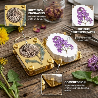 YXZVRF Mini Flower Press, Flower Press Keychain, Portable Pocket Flower Press for DIY Crafts and Nature Preservation, Ideal for Hiking and Botanical Art Projects