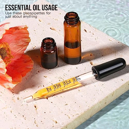 Teenitor 20Pack Droppers Eye Dropper 1mL, Droppers for Oils, Medicine Dropper Glass Dropper, Straight-Tip Eye Dropper Pipette Dropper for Oils, Ear Dropper Eye Droppers for Feeding Lab Medicine