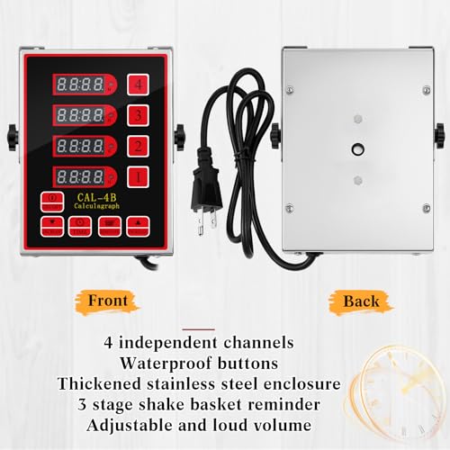 Relaxweex 1 Pack Commercial Digital Kitchen Timer for Cooking, 4 Channel - color: Black, size: 4 Channel