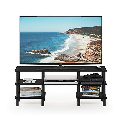 Furinno Turn-N-Tube 3-Tier Multipurpose Wide Shelf TV Stand, Espresso/Black - color: Espresso/Black, style: 3 Tiers, 55 Inch