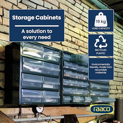 Raaco Steel Storage Cabinet, Standard 18-Drawer (C9-18) - Nuts & Bolts - size: Standard-18D