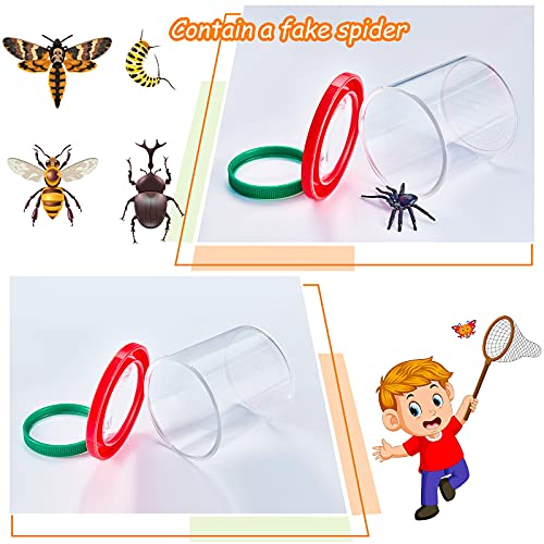 Skylety 2 Pieces Bug Jars Insect Viewer Catcher Bug Magnifying Insect Cage Container for Kids Children Science Nature Exploration Tool(Red,Yellow) - color: Red,yellow