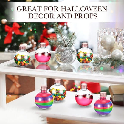 FoldTier 48 Pcs Plastic Potion Bottles with Caps,Rose Gold,Aluminum Cap - color: Rose Gold, style: Aluminum Cap