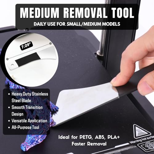 High-Quality 3D Printer Tool Removal Scraper Kit, 4 Types of Sharpened Blades & 10 Extra Blades, 3D Printer Scrapers for Fast Separation Large Medium Small Models, Great 3D Printer Accessories Gifts - style: 4-IN-1 Professional Spatula