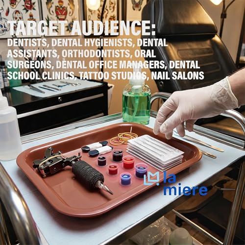 LA MIERE Pastel Lilac Dental Plastic Trays Autoclavable Procedure Flat Trays for Instrument, 13.25" X 9.75", Size F, Mocha Mousse - color: Mocha Mousse