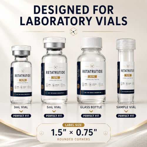 Personalized Waterproof Labels for 3mL & 5mL Laboratory Vials Bottles