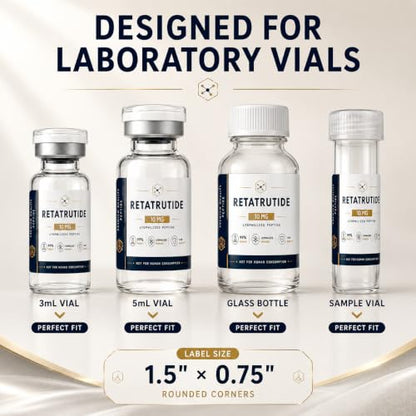 Personalized Waterproof Labels for 3mL & 5mL Laboratory Vials Bottles