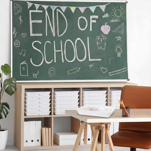 Tinlade 6 Pcs Classroom Paper Storage Bins with Lids, 13x10, White - color: White