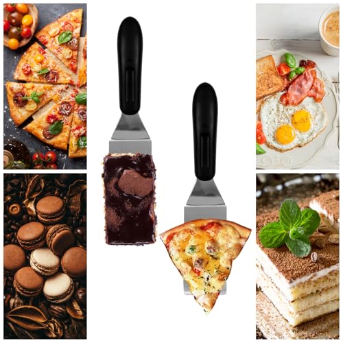 2 Pack Mini Spatula Set Small Metal Serving Spatulas for Kitchen - Perfect for Pancakes Brownies Cookies Eggs