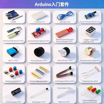 ANGOTFISH Arduino-Compatible Starter Kit for Beginners with OLED & Videos