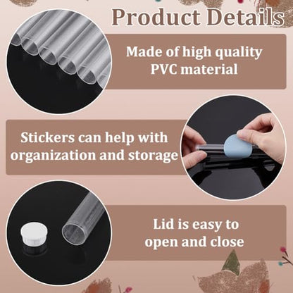 PH PandaHall 20 Pack Clear Plastic Tube 12.9 Inch Long Round Tubes Empty Tube Container with Lid Transparent Storage Tubes Rigid Tube for Incense Sticks Seed Beads Bath Salt Candy Party Favors