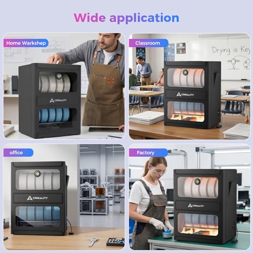Creality 3D Printer Filament Storage, Multi-Roll Filament Dryer Storage with Heating 2-in-1, 10-roll Large Capacity Max Temeperature 70℃ Fireproof Moisture-Proof, Detachable Heating Module - color: Multi-roll Filament Dryer