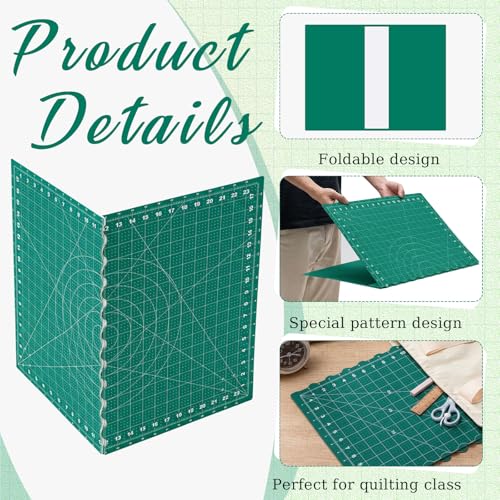 Teenyyou 18" x 24" Self Healing Cutting Mat Foldable - color: Green, size: 24" L x 18" W