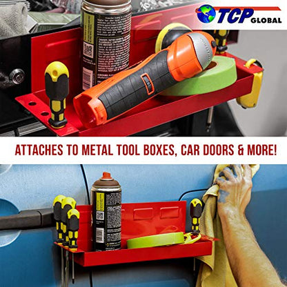 TCP Global 12" Magnetic Tool Shelf - Toolbox & Cabinet Organizer