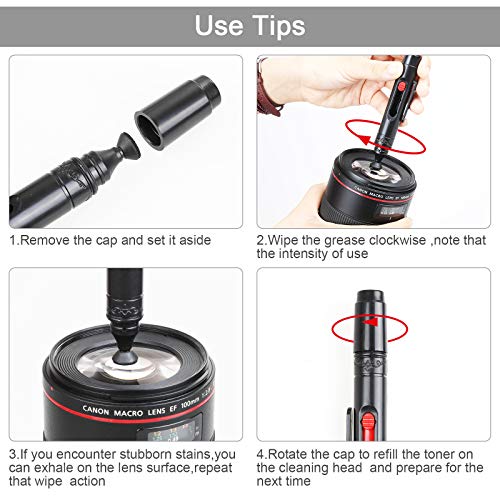 18-in-1 Professional Camera Cleaning Kit for Most DSLR Cameras (Canon, Nikon,Sony), with Air Blower/Cleaning Pen/Detergent/Cleaning Cloth/Lens Brush/Carry Case - size: 18 IN 1