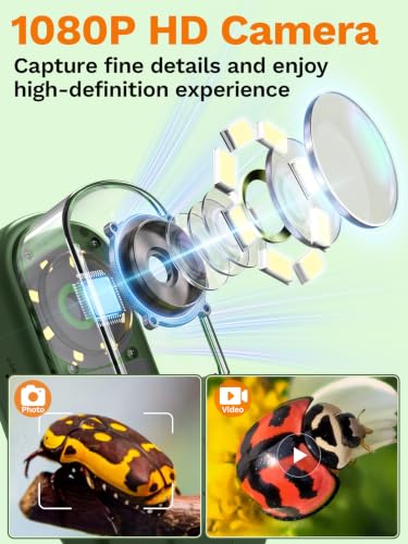 Bug Catcher for Kids with Microscope, Bug Catching Kit-Dark Green - color: Dark Green