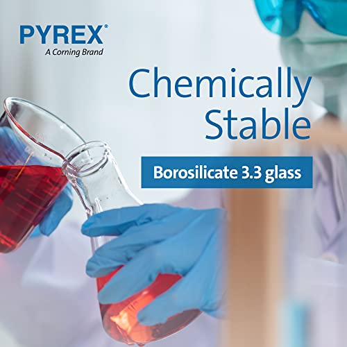 PYREX Griffin Borosilicate Glass Beaker- Low Form Graduated Measuring Beaker with Spout– Premium Scientific Glassware for Laboratories, Classrooms or Home Use - PYREX Chemistry Glassware, 50 mL, 12/Pk - size: 50 mL