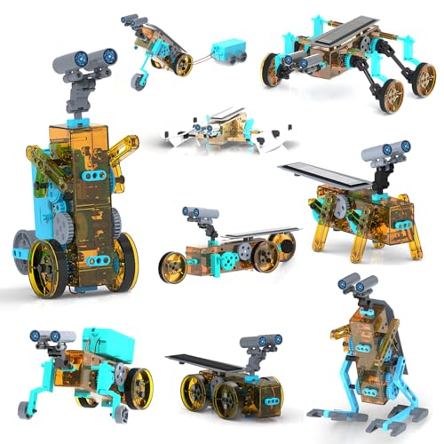 STEM 25-in-1 Education Solar Power STEM Toys for Boys Age 8-12, Science Kits Robots Toys for Ages 8-13, Building Toys Robotics Experiment Set Birthday Gifts for Kids 8 9 10 11 12 13 Years Old (Yellow) - color: Yellow
