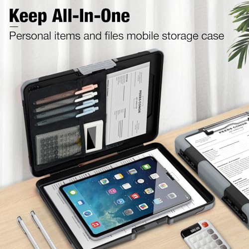 Sooez Toughest Clipboard with Storage, Clip Boards 8.5x11 with Pen Pouch - color: Black