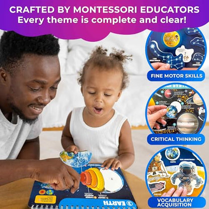 Montessori Busy Book for Kids Ages 4-8 — My Preschool Toddler Busy Book 3-5 - color: Universe