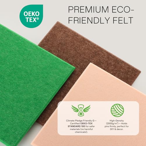 MaxGear Felt Bulletin Board 36" x 24", 6 Pack Emerald Green Felt Wall Tiles - color: Emerald Green, size: 36" x 24"
