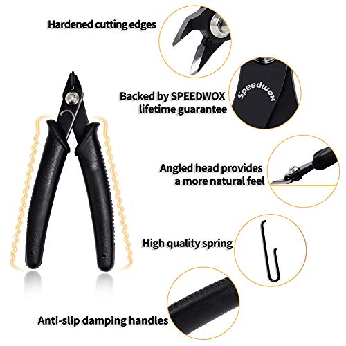 SPEEDWOX Flush Cut Pliers Wire Cutters Small Flush Cutter Pliers Oblique Diagonal Side Cutting Pliers 5 Inches Mini Electronic Scissors Shear Internal Spring Precision Fine Pliers Jewelry Making Tool - size: 5" Internal Spring