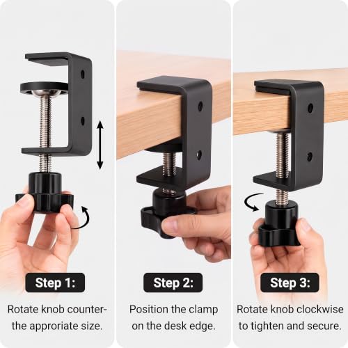 2-Pack 1 Inch Heavy Duty Mini C Clamps, Black Metal Desk Clamps with 0-1.38 Inch Clamping Capacity - Perfect For Workbenches, Diy Projects & Crafting(parallel clamps)