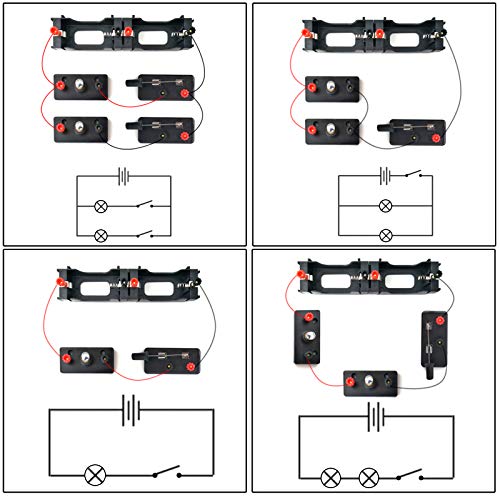 EUDAX School Labs Basic Electricity Discovery Circuit Kit for Introductory Electronics (Pack of 4) - size: 7.1 inches (Pack of 4)