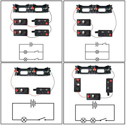 EUDAX School Labs Basic Electricity Discovery Circuit Kit for Introductory Electronics (Pack of 4) - size: 7.1 inches (Pack of 4)