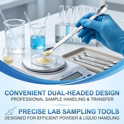 22 Pcs Stainless Steel Micro Scoop Set, Mini Lab Spatula