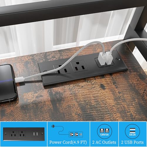 kepptory 3D Printer Stand with Power Outlet, Rolling Storage Cart w/Filament Spool Holder, Lockable Wheels Heavy Duty Rack for Ender 3 Ender 5 CR10 Desktop 3D Printers, Natural - color: Brown