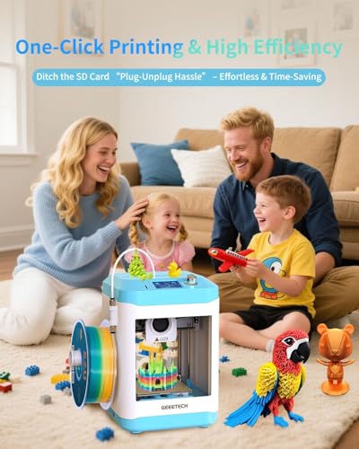 Fully Assembled Mini 3D Printer for Kids & Beginners with WiFi- Complete Starter Kit with Auto Leveling 3D Printer, 1 Roll of Filament, and SD Card, High-Speed, Fully Open Source, for Home & School - size: Mini M1S