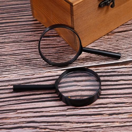 Elcoho 48 Pack Handheld Magnifier Plastic Magnifying Glass for Reading Jewelry Home Office Desk Accessories with Storage Bag