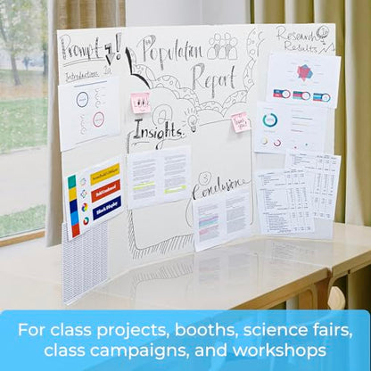 BAZIC Products White Tri-Fold Poster Board, 36 x 48 in, 24-Case - color: White, size: 24-Pack