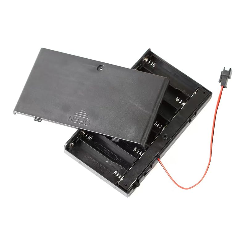 2Pack 8 x AA 12V Battery Holder Case Box Wired ON/Off Switch with Cover SM Terminal Plug