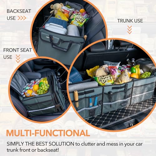 HEYTRIP Large Trunk Organizer with Built-in Leakproof Cooler Bag, Gray - color: Gray