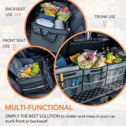 HEYTRIP Large Trunk Organizer with Built-in Leakproof Cooler Bag, Gray - color: Gray