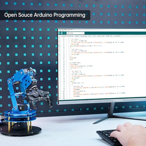 6DOF Robotic Arm AI Vision Voice Control for Arduino Programming Smart Robot Arm STEM Project Educational Robot Science Engineering Set, LeArm Open Source(Unassembled) with Sencordary Development Kit