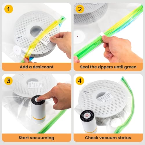 3D Printer Filament Storage Bags Vacuum Storage Bags Kit 3D Printer Accessories with Storage Bags (13x15 inches), Desiccants, Auto Pump, Sealing Clips, Humidity Resistant (10 Bags + Electric Pump) - style: 10 Bags Kit