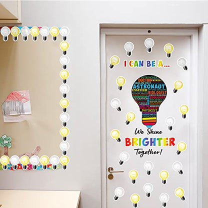 Zonon 49 Pcs Science Bulletin Board Careers Cutouts, Black Background - color: Black Background