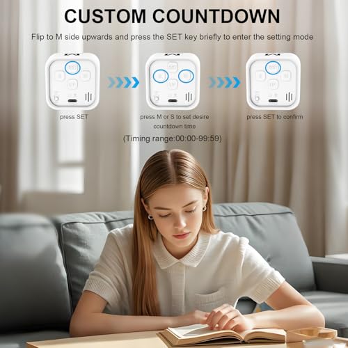 Rotating Cube Visual Countdown Timer 5, 25, 10, 50 Min Preset+Custom Mode - color: White