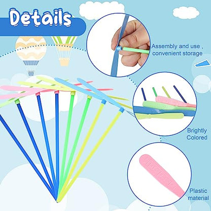 50set Flying Helicopter Toys Set, 50 Propeller+ 50 Rod,Hand Helicopter, Party Favors Outdoor Toy for Kids Ages 4-8, Gift Summer Outside Yard Activities Birthday Gifts 3 5 6 Year Old Girl Boys