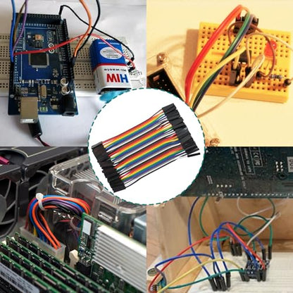 40pcs 10cm Dupont Wire Female to Female 40pin Breadboard Jumper Wires Multi-Color Ribbon Cable Line Connector - size: 40pin(F/F)