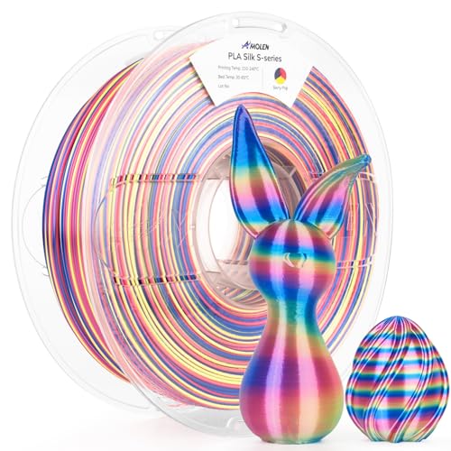AMOLEN Silk PLA 3D Printer Filament, Shiny Multicolor Rainbow PLA Filament 1.75mm, Fast Color Change PLA 3D Printing Filament for Most FDM 3D Printer, 1kg (2.2lbs), Blue Pink Gold - color: Blue/Pink/Gold