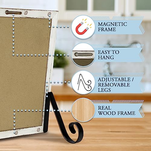 3 Sizes/3 Colors - Small Tabletop Chalkboard Sign with Stand - color: White, size: 11"W x 13"H