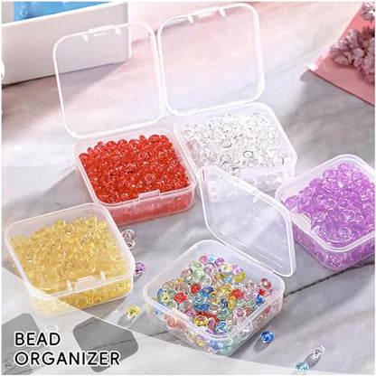 DUOFIRE Bead Organizer 6 Pack Clear Small Plastic Containers 2.1x2.1x0.8in - size: 2.1x2.1x0.8 Inches(6 packs)