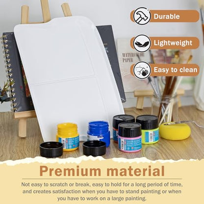 DUGATO Rectangular Plastic Paint Palette, 2-Pack Mixing Tray, 13.8 x 9 in - color: Rectangular - 3 Large Wells