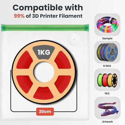 3D Printer Filament Storage Bundle – Vacuum Storage Bags Kit with Pump & Desiccants + Wall Mount Filament Rack Holds 18 Spools, Heavy Duty Pegboard Organizer for 3D Printer Accessories