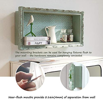French Cleat Picture Hanger 18 Inches - 2 Pairs - Aluminum Z Hanger Supports 90lbs - Interlocking Wall Mounting Bracket Hardware Kit for Hanging Mirrors, Picture, Shelf, Whiteboard, Art, Frames - size: 18 Inch-Standard